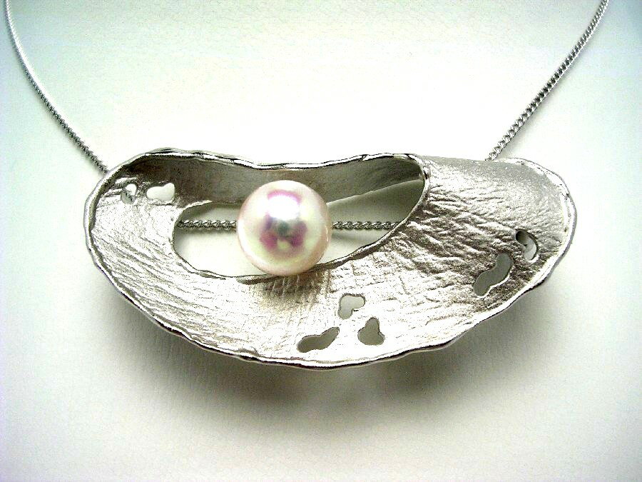 真珠 ブローチ パール アコヤ真珠 9.39mm ピンク系ホワイトピンク シルバー 55967 イソワパール(4)