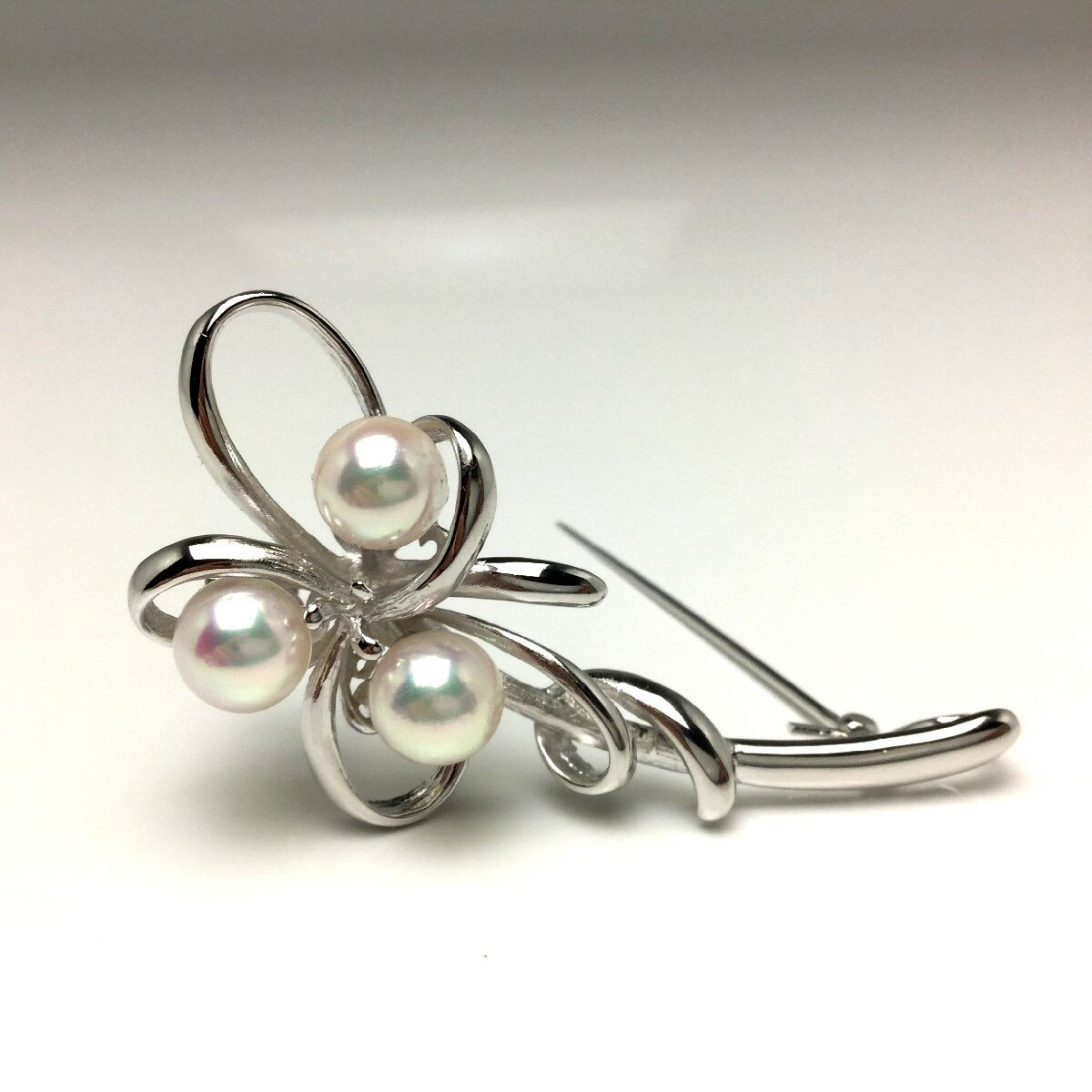 真珠 ブローチ パール アコヤ真珠 7.1mm ホワイトピンク シルバー 植物 フラワー 65959 イソワパール