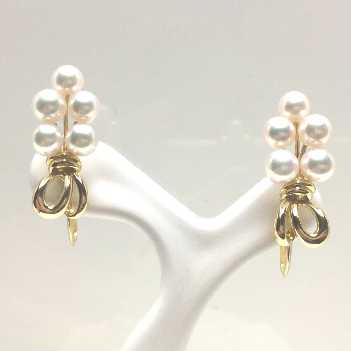 真珠 イヤリング パール アコヤ真珠 4.0-4.5mm ホワイトピンク K18 イエローゴールド 73080 イソワパール...