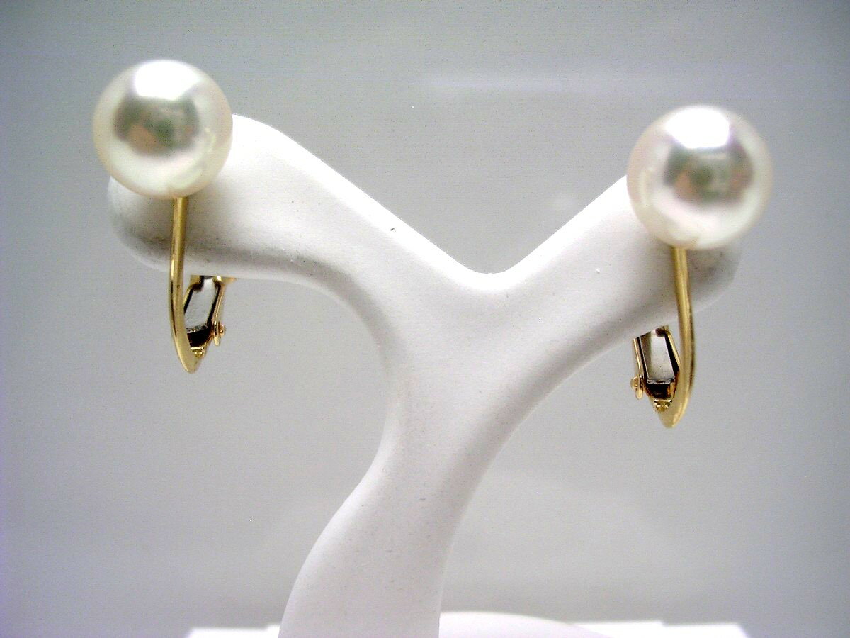 真珠 イヤリング パール アコヤ真珠 7.5-8.0mm ホワイトピンク K18 イエローゴールド 64856 イソワパール