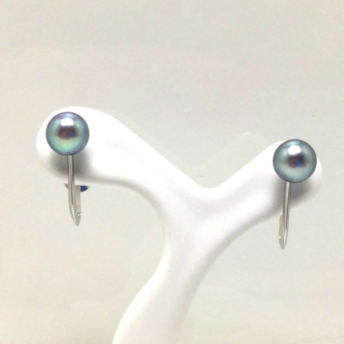 真珠 イヤリング パール アコヤ真珠 5.75-6.0mm シルバーブルー シルバー 73473 イソワパール
