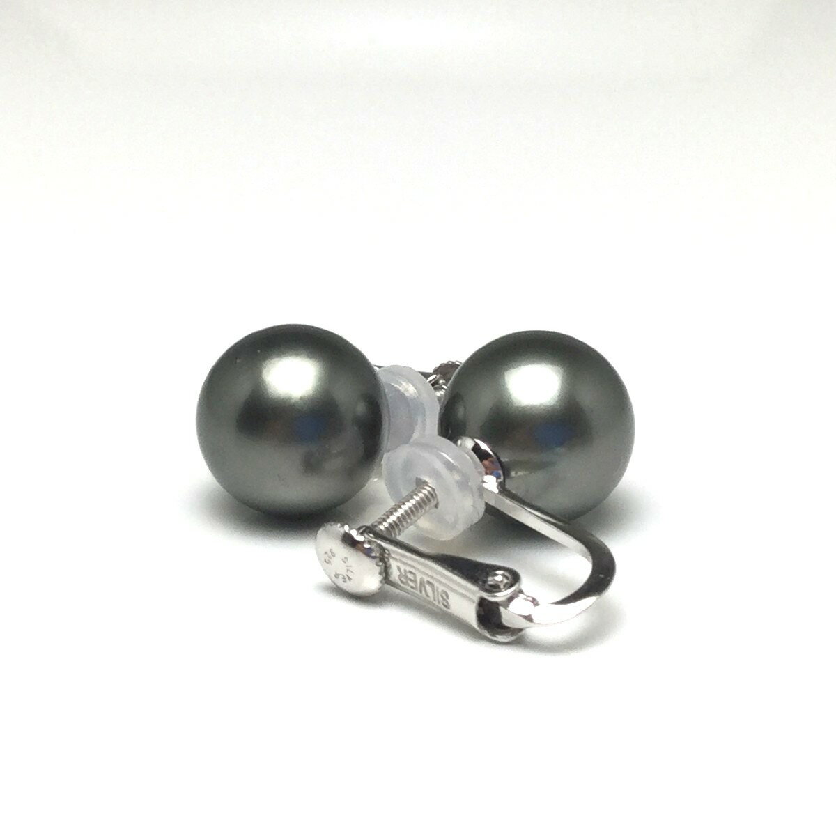 真珠 イヤリング パール 黒蝶真珠 10.2mm ミドルグリーン K14 ホワイトゴールド 73630 イソワパール