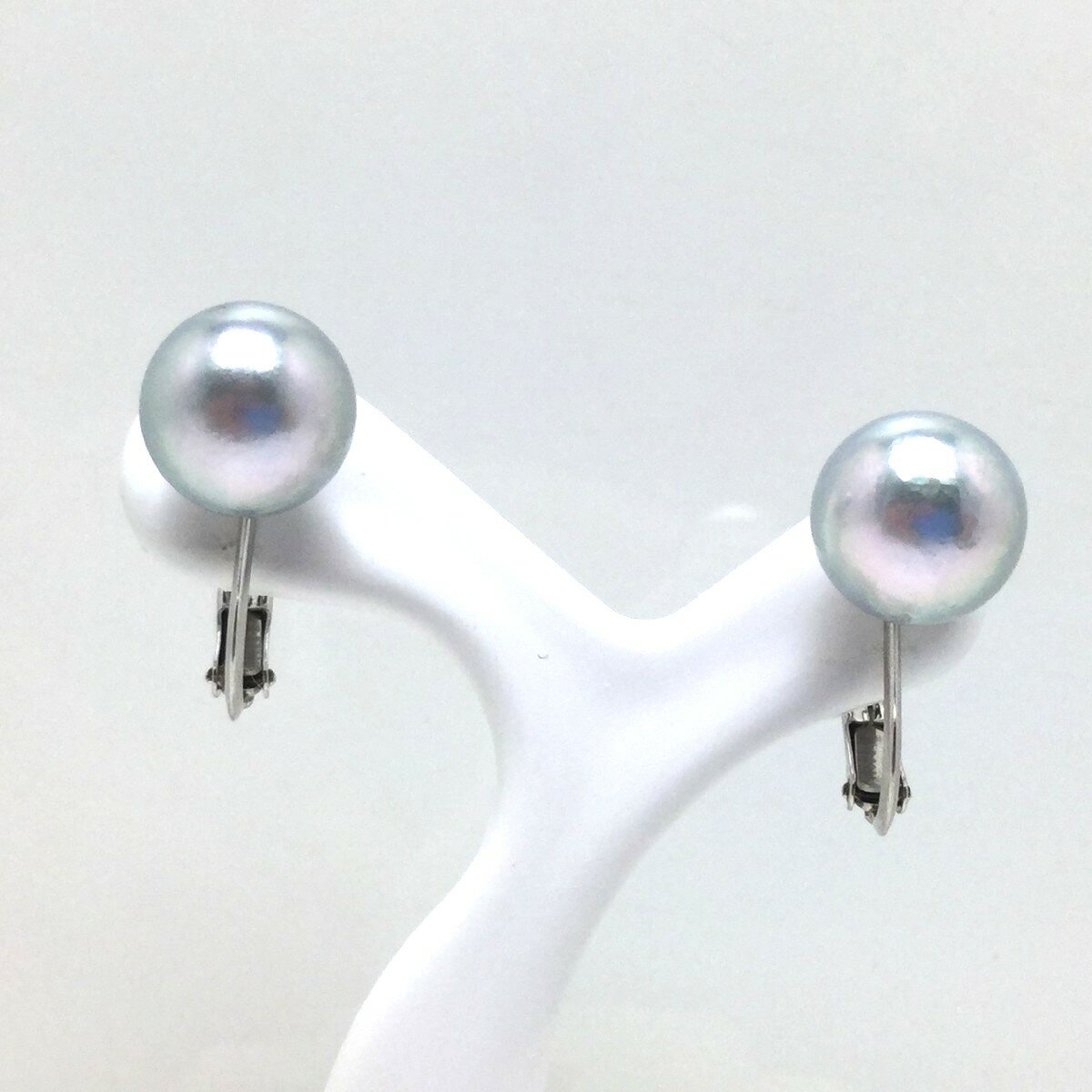 真珠 イヤリング パール アコヤ真珠 9.1mm ホワイトシルバーブルー（ナチュラル） K14 ホワイトゴールド 79724 イソワパール