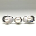真珠 ネクタイピン パール アコヤ真珠 カフス セット 8.8mm ホワイトピンク シルバー 73394 イソワパール