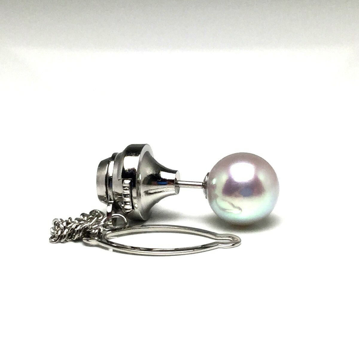 【10%OFF】【通常：38,500円 → SALE：34,600円】真珠 ネクタイピン パール アコヤ真珠 9.4mm シルバーホワイトブルー（ナチュラル） Pt900 プラチナ 針 73602 イソワパール【スーパーSALE】
