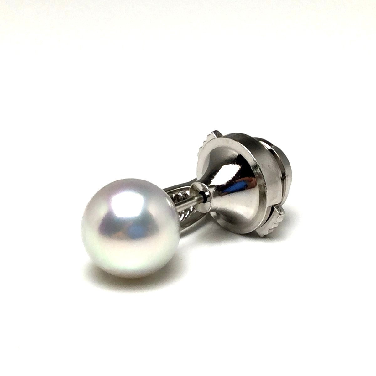 真珠 ネクタイピン パール アコヤ真珠 9.3mm シルバーホワイトブルー（ナチュラル） Pt900 プラチナ 針 73831 イソワパール