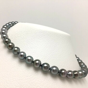真珠 ネックレス パール ナチュラルカラー 黒蝶真珠 イヤリング or ピアス セット 8.0-10.9mm シルバーグレーグリーン シルバー クラスップ 67116 イソワパール