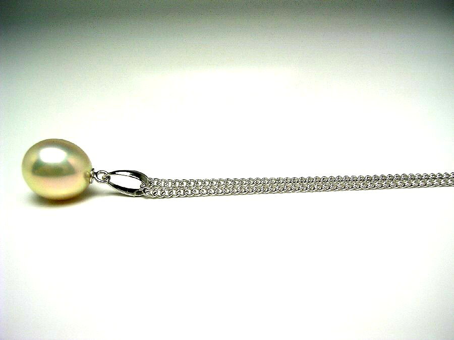真珠 ペンダントトップ パール 淡水真珠 7.5-8mm メタリックホワイトオレンジ K14 ...