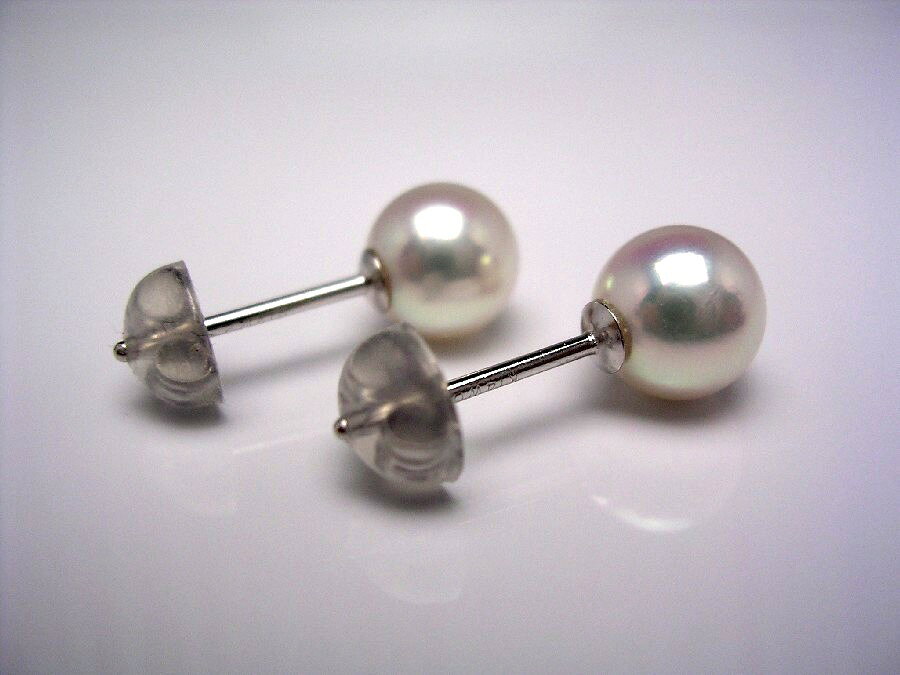 真珠 ピアス パール アコヤ真珠 スタッド 6.5-7mm ホワイトピンク K14 ホワイトゴールド 43356 イソワパール