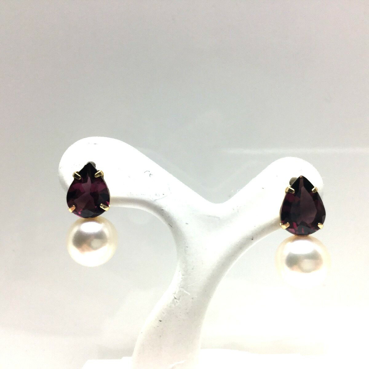 樂天商城 - 真珠 ピアス パール アコヤ真珠 スタッド 7.5mm ホワイトピンク K18 イエローゴールド 天然石 68148 イソワパール