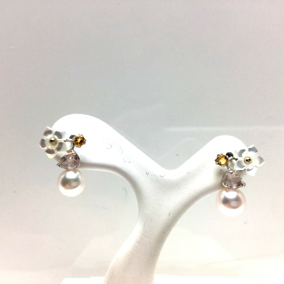 乐天商城 - 真珠 ピアス パール アコヤ真珠 スタッド 5.3mm ホワイトピンク K10 ホワイトゴールド シェル 69487 イソワパール