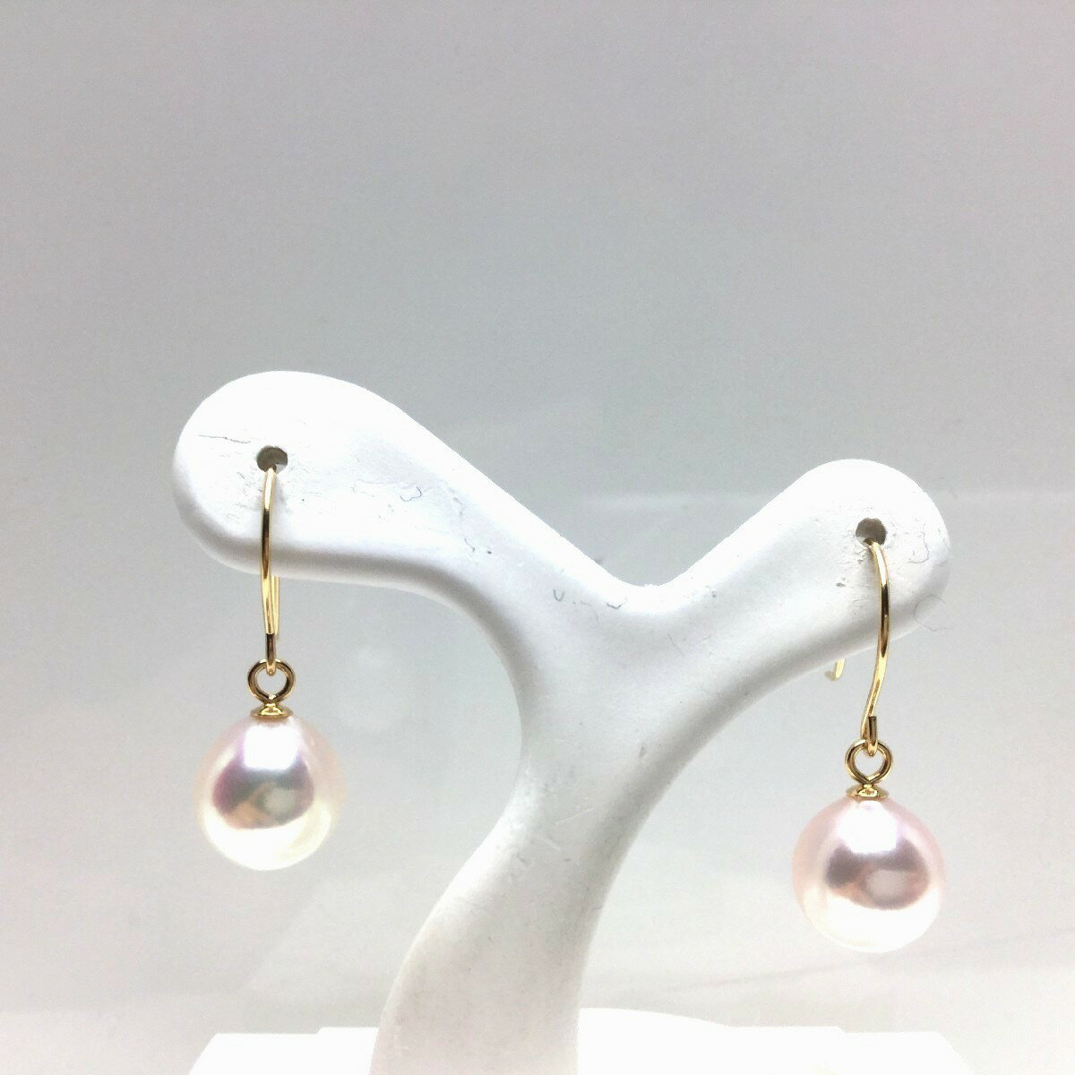 真珠 ピアス パール アコヤ真珠 フック 7.0-7.5mm K18イエローゴールド 69497 イソワパール