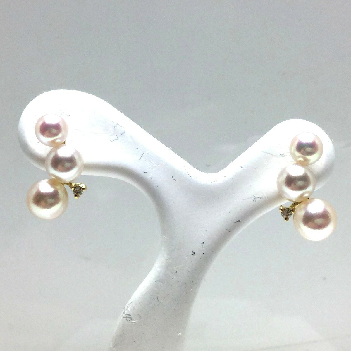 乐天商城 - 真珠 ピアス パール アコヤ真珠 スタッド 3.9-5.0mm ホワイトピンク K18 イエローゴールド 70239 イソワパール