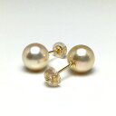 真珠 ピアス パール アコヤ真珠 スタッド 8.7mm シャンパンピンクゴールド K18 イエローゴールド 73296 イソワパール