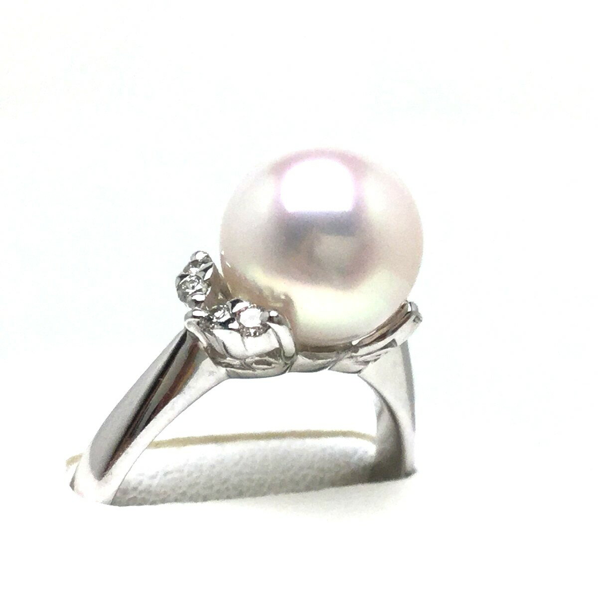 Rakuten - 真珠 リング パール 花珠 アコヤ真珠 9.2mm ホワイトピンク Pt900 プラチナ ダイヤモンド 0.12ct 70250 イソワパール
