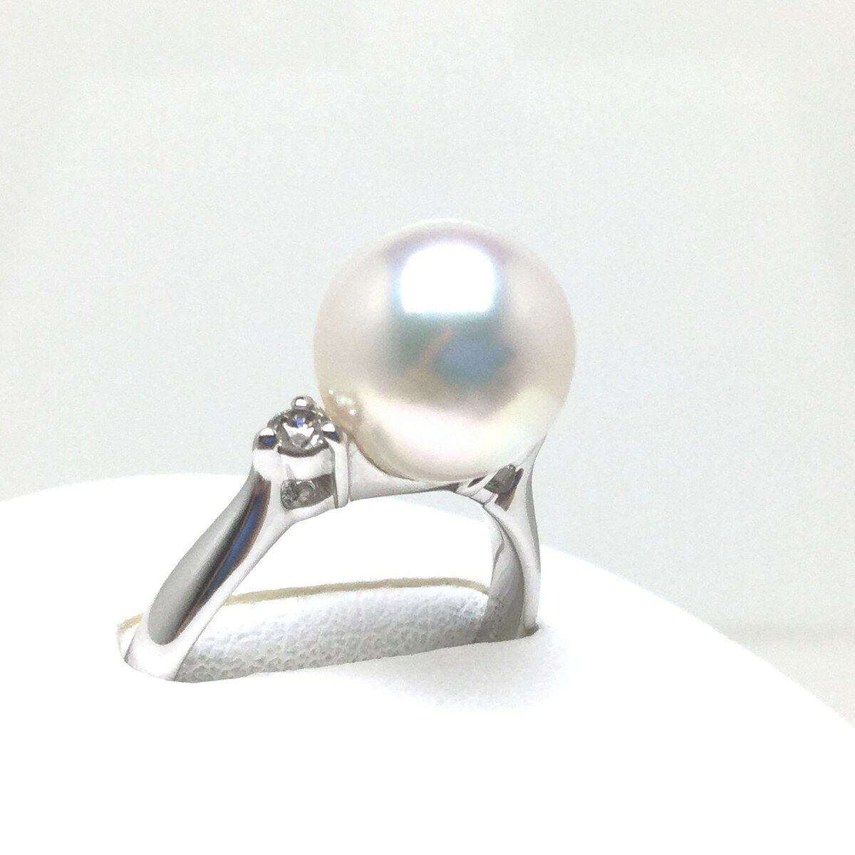 乐天商城 - 真珠 リング パール 花珠 アコヤ真珠 9.4mm ホワイトピンク Pt900 プラチナ ダイヤモンド 0.10ct 79794 イソワパール
