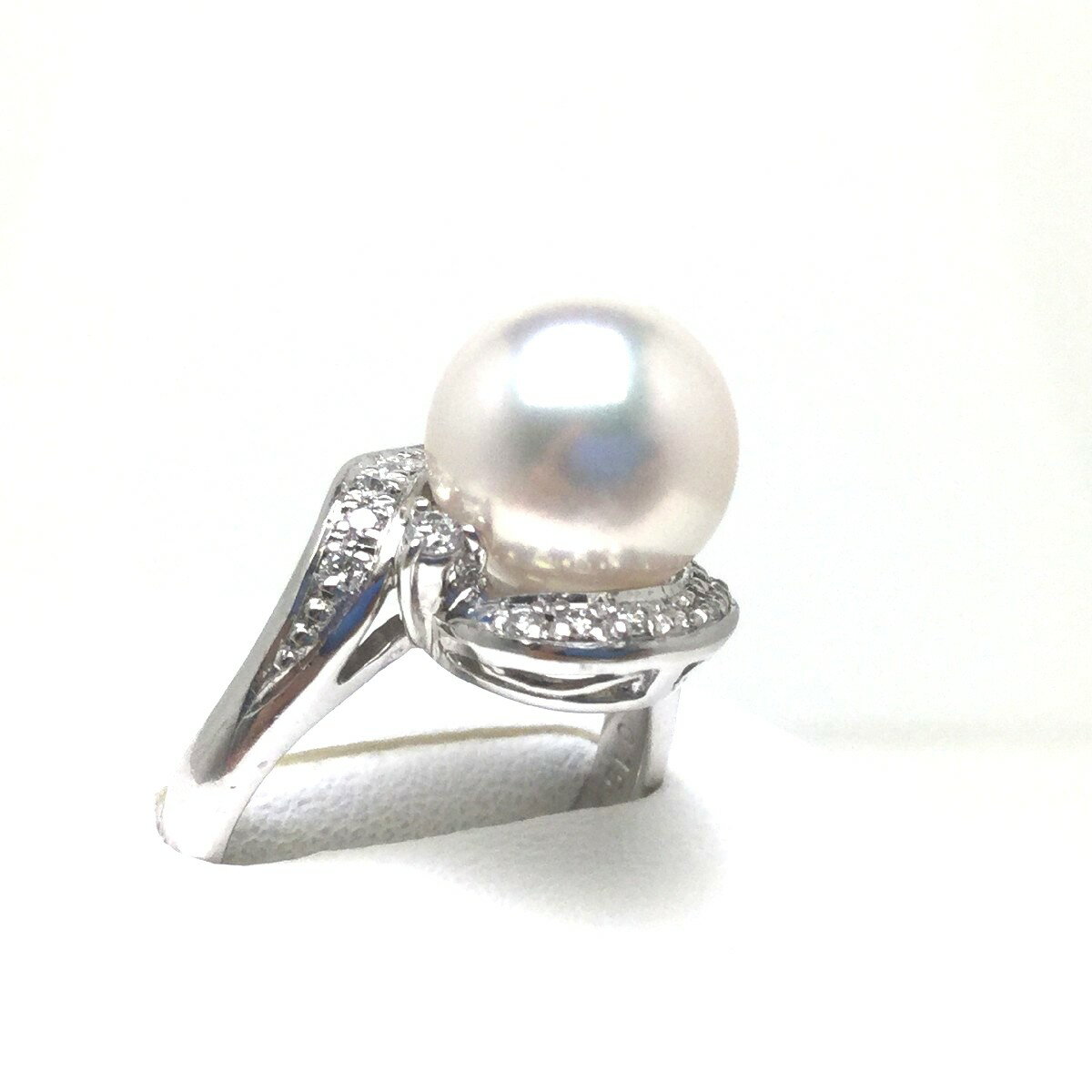 Rakuten - 真珠 リング パール 花珠 アコヤ真珠 9.4mm ホワイトピンク Pt900 プラチナ ダイヤモンド 0.15ct 79796 イソワパール