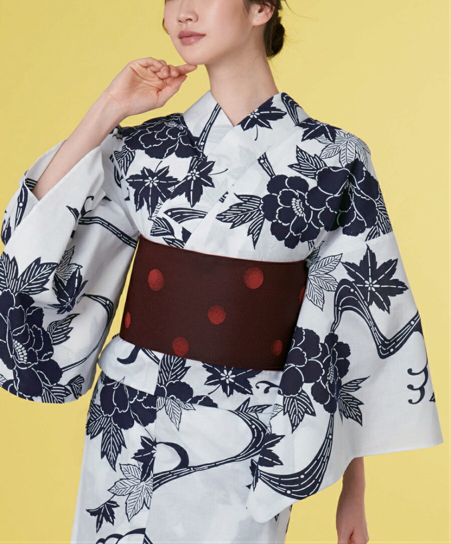 [送料無料]浴衣(ゆかたyukata) 源氏物語浴衣(ゆかた) 白地・紺地 手縫い仕立て付き 20080 綿100% (染色方法・注染) (仕立て無し反物で納品も可) 帯は別売り