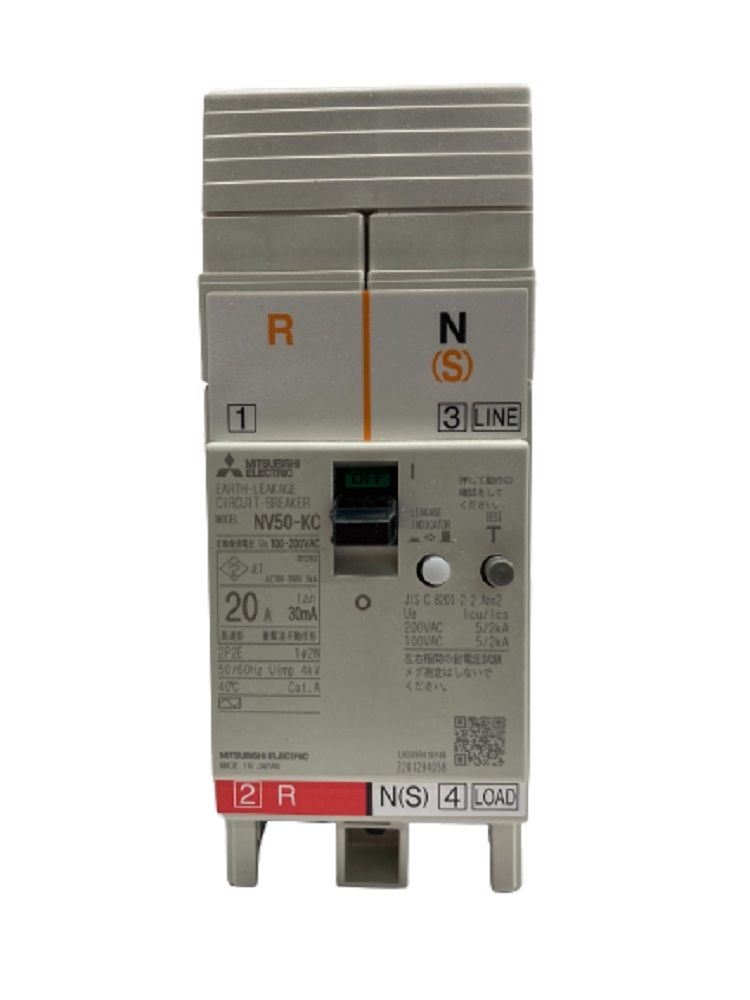 ʲ ݾͭ ϳżǴ AC 100-200V Type NR EH933-00D NV50-KC 2P 20A 30MA AP