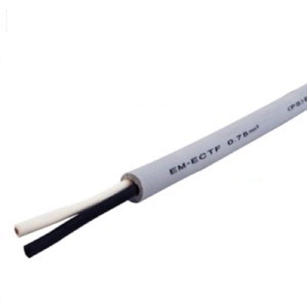 【返品可 保証有】 耐燃性ポリエチレンキャブタイヤコード シュリンク包装 EM-ECTF 0.75sq×2c×100m-灰