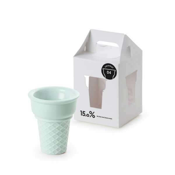 【合計3980円以上ご購入で送料無料】アイスクリーム アイス カップ コーン グリーン 緑 ダブルウォール 溶けにくい 磁器製 贈り物 ギフト プレゼント Lemnos 15.0% アイスクリームカップ (No.04 caramel green) 239-00271