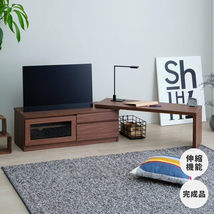 楽天ISSEIKI FURNITURE SHOP伸縮 テレビ台 木製 ローボード テレビボード テレビラック tv台 コーナー サイドボード リビング L字 100 収納 コーナーテレビボード tvボード 幅100 品質保証 ミディアムブラウン ISSEIKI GATE-3