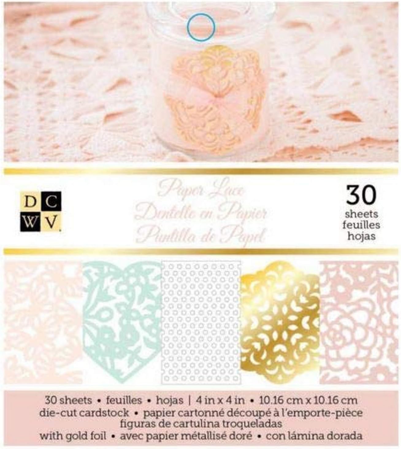 Die Cuts With A View Miscellaneous - DCWV - Stacks - 4 x 4 - Specialty - Paper Lace - 30 Sheets CP-012-00673