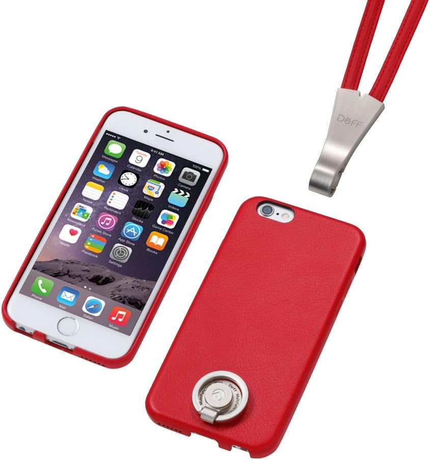 Deff ディーフ マルチファンクション デザインケース & ネックストラップ iPhone6 レッド DCS-MI6PLSRD