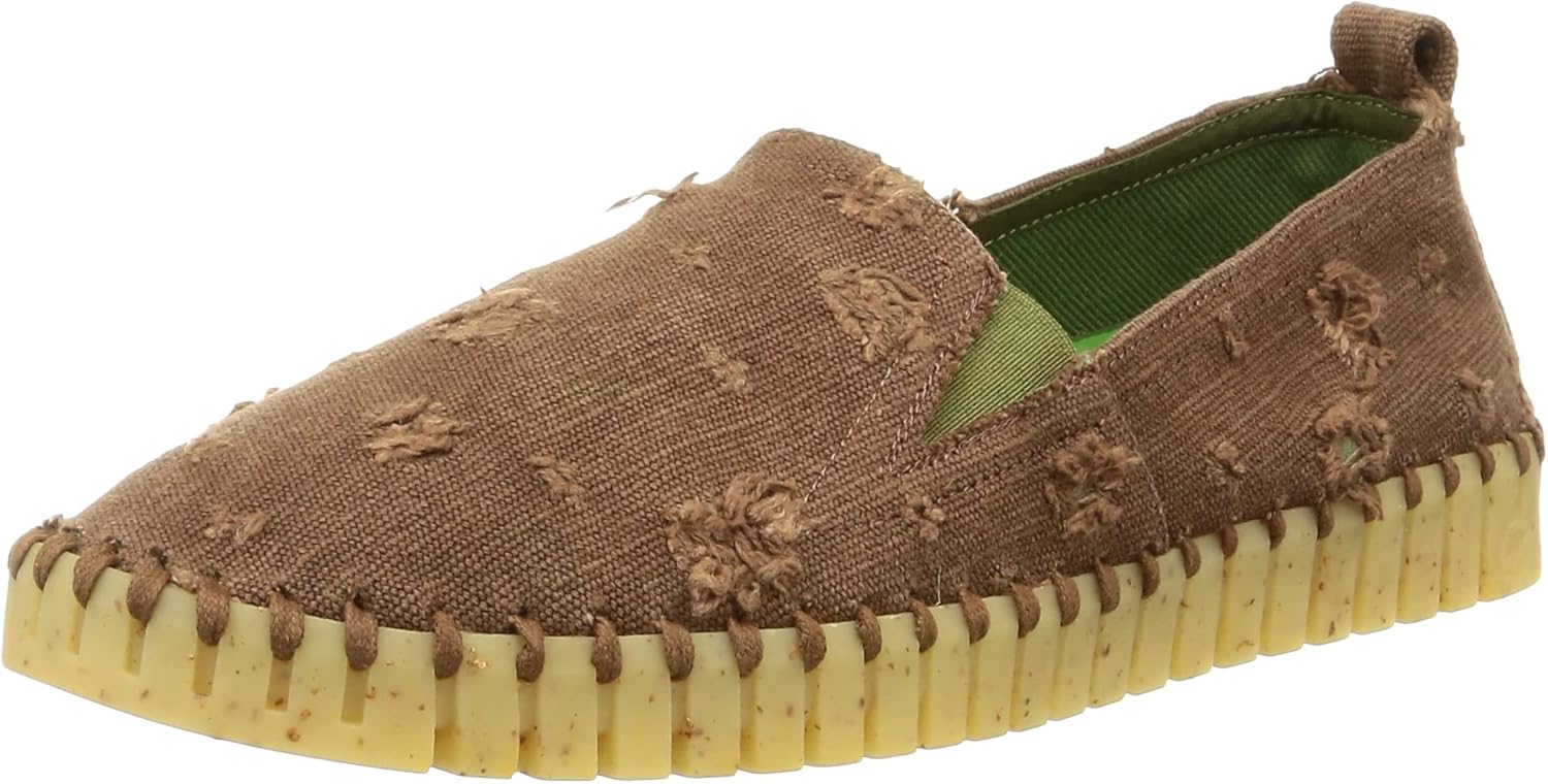SLOWWALK 10591 BONES DISASTER BROWN FOSIL ECO スローウォーク スリッポン 10591 ブラウンxベージュ 41