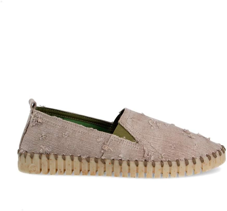 SLOWWALK 10591W BONES-W DISASTER TAUPE FOSIL ECO スローウォーク スリッポン 10591W トープxベージュ 38