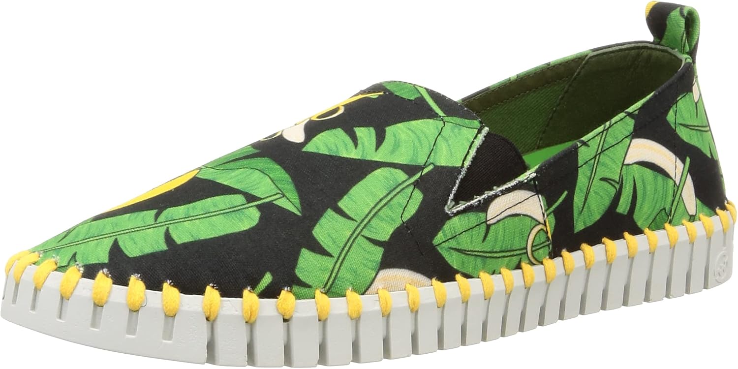 SLOWWALK 10788 MANU PRINT BLACK FOSIL WHITE スローウォーク スリッポン 10788 ブラックプリントxホワイト 41