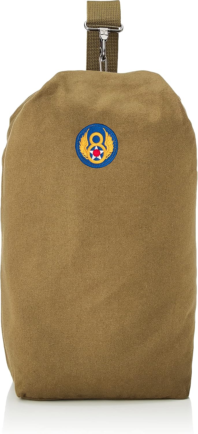 【スーパーSALE 】F-STYLE アメリカ軍紋章刺繍ワッペン付き コットンキャンパス 容量20L ダッフルバッグ　F-SD010402?オリーブ/ARMYAIRFORCE8th