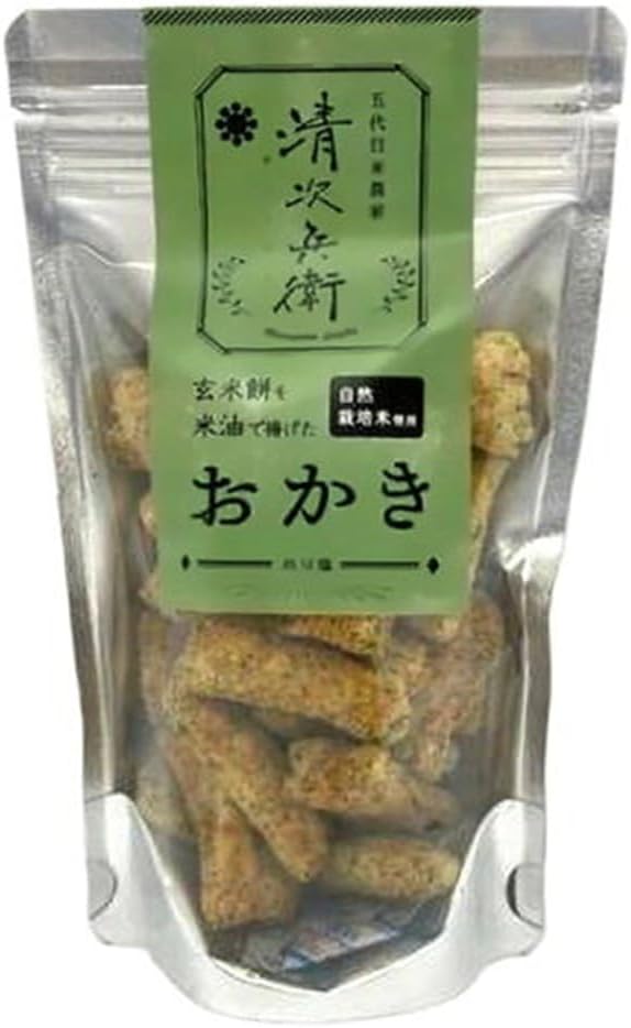 【清次兵衛】玄米餅を米油で揚げたおかき のり塩 70g