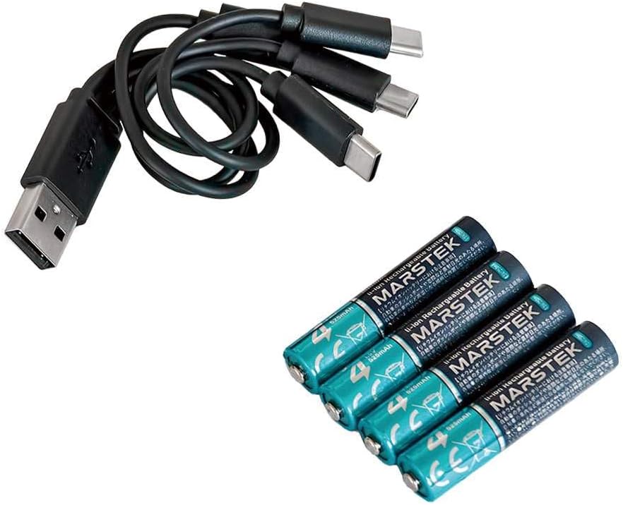 MARSTEK リチウム電池 単4形 4本セット 1.5V 525mAh 繰り返し充電1500回 USB充電 急速充電 SD 7018C(4P)