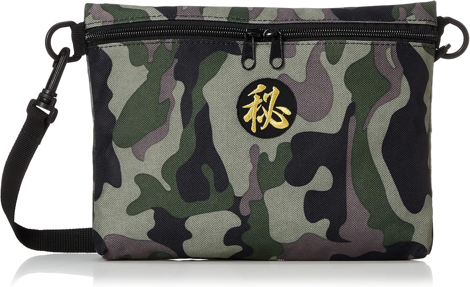 F-STYLE 漢文字刺?ワッペン付 撥水加工 迷彩柄サコッシュ