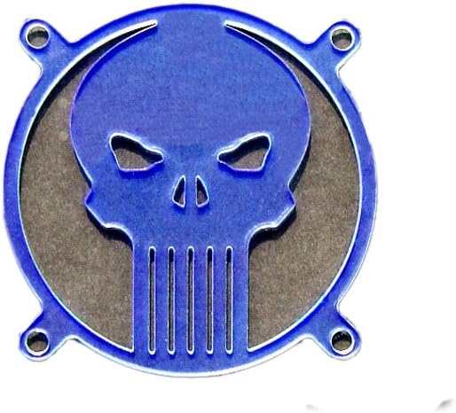 Bitspower 80mm レーザーカット UVリアクティブ ファングリル Skull II BP-80UVFG-BL-5