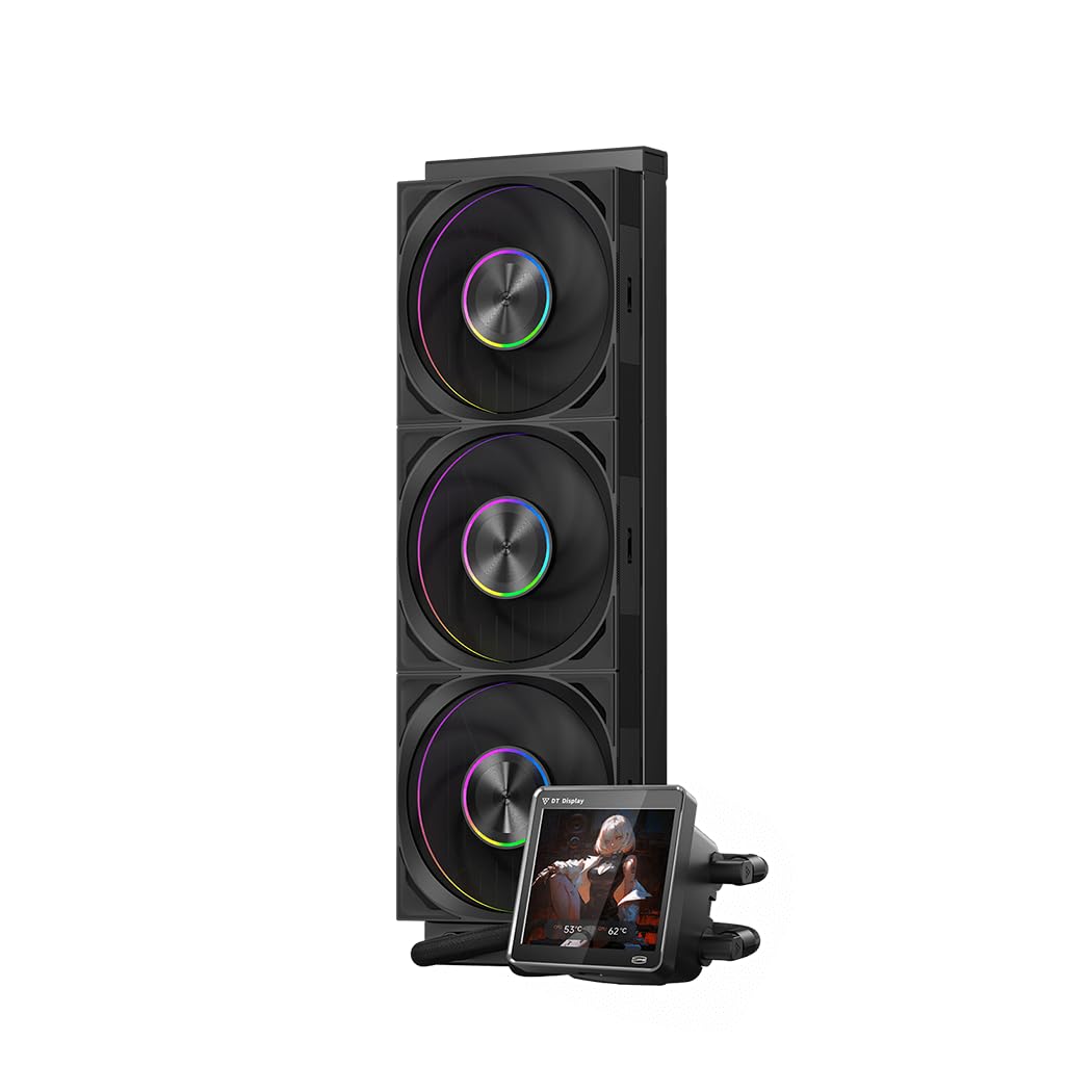 CPS(Pc Cooler) CPUクーラー「DT360-ARGB-BK」3.4インチIPSディスプレイ搭載、ハイエンドクラスの水冷CPUクーラー 20XX対応【日本正規代理店】