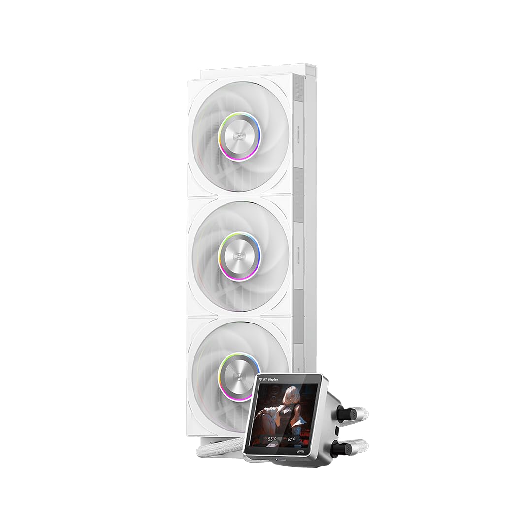 CPS(Pc Cooler) CPUクーラー「DT360 ARGB Display White」3.4インチIPSディスプレイ搭載、ハイエンドクラスの水冷CPUクーラー 20XX対応【日本正規代理店】