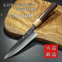 【楽天1位】包丁 ペティナイフ 140mm ダマスカス ステンレス V金10号 片山打刃物 片山雄太 ローズウッド柄 日本製 越前打刃物 すごく よく 切れる ...