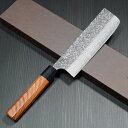 【楽天1位】包丁 菜切 160mm 菜切り包丁 越前打刃物 V金10号 ステンレス ダマスカス 槌目 本鍛造 紫檀柄 義実作 カトウ打刃物製作所 日本製 薄刃 ...
