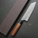 包丁 文化 170mm 越前打刃物 V金10号 ステンレス ダマスカス 槌目 本鍛造 紫檀柄 義実作 カトウ打刃物製作所 日本製 万能包丁 さんとく ほうちょう...