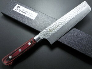 包丁 菜切 160mm 菜切り 33層ダマスカス V金10号 ステンレス コバルト合金 槌目 鍛造 ミルフィーユ 堺孝行 鋭い切れ味永続き