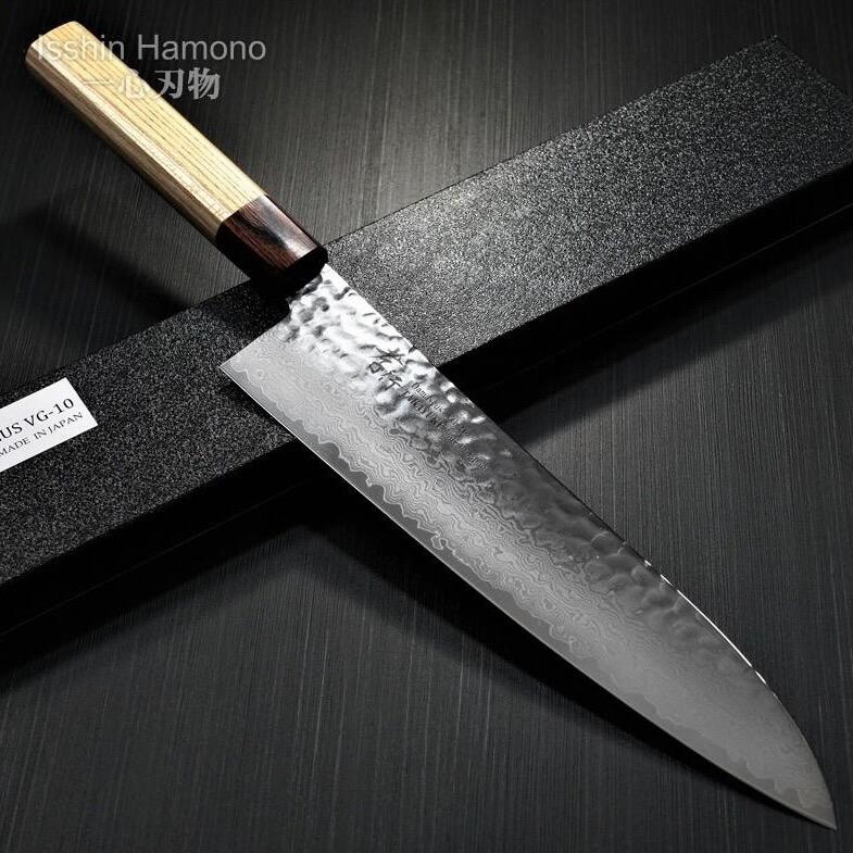 【楽天1位】包丁 牛刀 和式牛刀 240mm 33層槌目ダマスカス V金10号 ステンレス 堺孝行 日本製 すごく よく 切れる ほうちょう ぎゅうとう 肉切り包丁 調理器具 プロ用 本職用 業務用 送料無料 プレゼント ギフト ラッピング無料 お祝い 結婚祝い 出産祝い 新生活