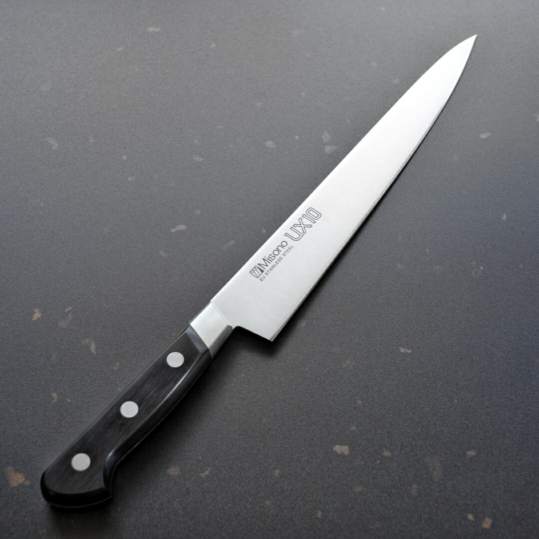 包丁 筋引き 240mm 筋引 EU製高純度ピュアステンレス特殊鋼 口金付 Misono ミソノ UX10 日本製 すごく よく 切れる ほうちょう 肉引き包丁...