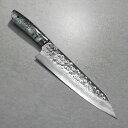 包丁 切付牛刀 210mm 牛刀 佐治打刃物 槌目 SRS13 粉末ハイス鋼 アクリル樹脂柄(ゼブラ) 佐治武士 7寸 日本製 越前打刃物 すごく よく 切れる...
