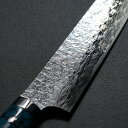 【楽天1位】包丁 筋引包丁 270mm 佐治打刃物 槌目 スーパーゴールド2 粉末ハイス鋼 9寸 ブルーターコイズ柄 ダイヤ仕上 佐治武士 日本製 越前打刃物 ...