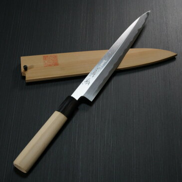 包丁 柳刃 210mm 郷右馬允義弘 上作 白紙2号 鞘付 水牛柄 山脇刃物製作所 made in 堺 7寸