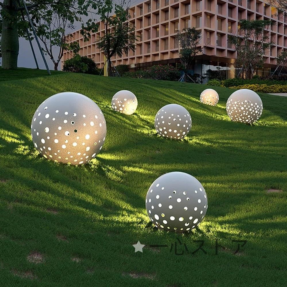 ガーデンライト ソーラー/電気接続 屋外防水 球体LEDボール 景観彫刻風照明 庭園装...