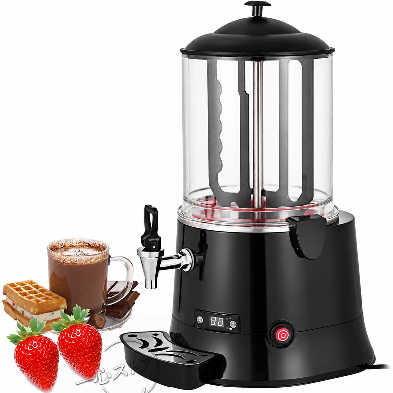 ミキサーブレードの設計-このホットチョコレートメーカーは、食品グレードのPVC素材で作られたミキサーブレードを備えており、安全に使用できます。継続的に攪拌することで、飲料が均一に加熱され、固まりがないことを確認できます。思いやりのあるデザイン-このケータリング壷はドリップトレイで設計されており、カウンタートップや床に液体が濡れないようになっています。取り外しが簡単で、排水の注入や掃除に便利です。温度制御-サイクリング加熱システムを内蔵したこのホットドリンクディスペンサーは、30から90までの幅広い温度制御範囲を備えており、ドリンクの美味しさを維持でき、いつでもホットドリンクを飲むことができます操作が簡単-電動飲料ディスペンサーは、LEDディスプレイパネルとタッチタイプのボタンデザイン、ワンキー操作、操作が簡単で便利な全自動制御システムを採用していますプレミアム素材-加熱シャーシとディスペンサータップは、均一に加熱するための優れた熱伝導性を備えた厳選された品質の304ステンレス鋼で作られ、食品グレードのPVCで作られたシリンダーブロックは安心して使用できます仕様：製品名：レストランビュッフェ用の市販のホットドリンクディスペンサー状態：100％新品材質：ステンレス鋼+ PVC周波数：50-60Hz電圧：110V-115V電力：400Wモーター出力：40W容量：5L/10L使用温度：30-90/ 86-194サイズ：55*42*26cm/21.65*16.54* 10.24重量：約。 7kg含める：1個*ホットドリンクディスペンサー1.ホットチョコレート、紅茶、コーヒー、牛乳、スープ、ホットワインなど、さまざまな種類のホットドリンクをこの素敵な製品で提供できます。2. 30Cから90Cの温度範囲の広いコントローラーを備えた、高速で効率的な電子加熱システム。3.必要に応じて温度を調整するためのサーモスタット。プレスボタン付きのLEDスクリーンで、熱温度が一目でわかります。4.超強力なミキシングパドルは、液体を均一に駆動し、粘着性がありません。5.すべてのプラスチック部品は、壊れにくく、掃除が簡単な食品グレードのポリカーボネートで作られています。【品質保証】商品をお受け取りになった後、製品に不具合や問題がございましたら、どうぞお気軽にご連絡ください。24時間以内に返信し、適切な解決方法をご案内いたします。【注意事項】1．ご不明な点がございましたら、お気軽にお問い合わせください。お客様にご満足いただけるよう、誠意をもって対応いたします。2．商品のサイズは手作業で測定しているため、1～3cm程度の誤差が生じる場合がございます。あらかじめご了承ください。3．ご使用のモニター環境や撮影時の照明などにより、実際の商品の色が写真と多少異なる場合がございます。あらかじめご了承ください。ミキサーブレードの設計-このホットチョコレートメーカーは、食品グレードのPVC素材で作られたミキサーブレードを備えており、安全に使用できます。継続的に攪拌することで、飲料が均一に加熱され、固まりがないことを確認できます。思いやりのあるデザイン-このケータリング壷はドリップトレイで設計されており、カウンタートップや床に液体が濡れないようになっています。取り外しが簡単で、排水の注入や掃除に便利です。温度制御-サイクリング加熱システムを内蔵したこのホットドリンクディスペンサーは、30から90までの幅広い温度制御範囲を備えており、ドリンクの美味しさを維持でき、いつでもホットドリンクを飲むことができます操作が簡単-電動飲料ディスペンサーは、LEDディスプレイパネルとタッチタイプのボタンデザイン、ワンキー操作、操作が簡単で便利な全自動制御システムを採用していますプレミアム素材-加熱シャーシとディスペンサータップは、均一に加熱するための優れた熱伝導性を備えた厳選された品質の304ステンレス鋼で作られ、食品グレードのPVCで作られたシリンダーブロックは安心して使用できます仕様：製品名：レストランビュッフェ用の市販のホットドリンクディスペンサー状態：100％新品材質：ステンレス鋼+ PVC周波数：50-60Hz電圧：110V-115V電力：400Wモーター出力：40W容量：5L/10L使用温度：30-90/ 86-194サイズ：55*42*26cm/21.65*16.54* 10.24重量：約。 7kg含める：1個*ホットドリンクディスペンサー1.ホットチョコレート、紅茶、コーヒー、牛乳、スープ、ホットワインなど、さまざまな種類のホットドリンクをこの素敵な製品で提供できます。2. 30Cから90Cの温度範囲の広いコントローラーを備えた、高速で効率的な電子加熱システム。3.必要に応じて温度を調整するためのサーモスタット。プレスボタン付きのLEDスクリーンで、熱温度が一目でわかります。4.超強力なミキシングパドルは、液体を均一に駆動し、粘着性がありません。5.すべてのプラスチック部品は、壊れにくく、掃除が簡単な食品グレードのポリカーボネートで作られています。【品質保証】商品をお受け取りになった後、製品に不具合や問題がございましたら、どうぞお気軽にご連絡ください。24時間以内に返信し、適切な解決方法をご案内いたします。【注意事項】1．ご不明な点がございましたら、お気軽にお問い合わせください。お客様にご満足いただけるよう、誠意をもって対応いたします。2．商品のサイズは手作業で測定しているため、1～3cm程度の誤差が生じる場合がございます。あらかじめご了承ください。3．ご使用のモニター環境や撮影時の照明などにより、実際の商品の色が写真と多少異なる場合がございます。あらかじめご了承ください。
