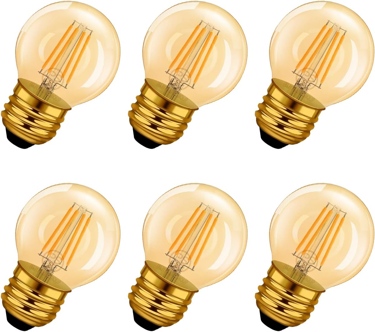 フィラメント電球 E26口金 LED電球 36W形相当 420lm シャンデリア 2400K 茶色 G45ミニ電球 エジソン電球 レトロ PSE 調光器非対応